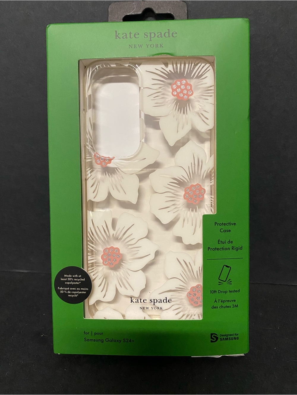 kate spade floral white and pink Samsung S24+ Protective Case